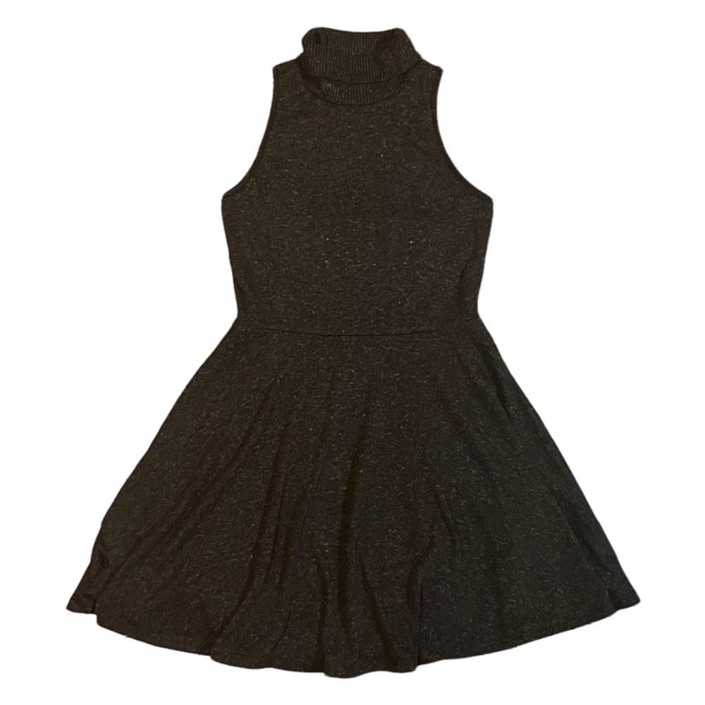 Altar’d State Ribbed Turtleneck Sleeveless Sweater Dress w/ Circle Skater Skirt - Picture 3 of 7